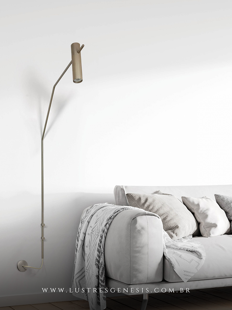 Arandela de Parede Dutti I Aluminio 1250mm Luminaria para Quarto, Sala de Estar, Banheiro, Cabeceira de Cama, Lavabo, Corredor e Suite Master